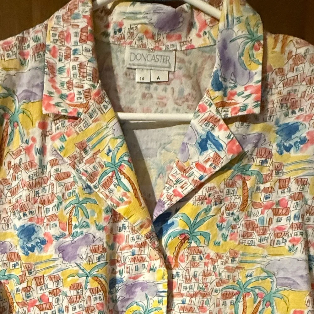 Vintage tropical print set skirt top size 14 Doncaster - Picture 6 of 6